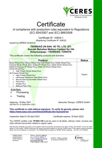 CERTIFICATS BIOLOGIQUES EC 2021 r1